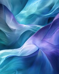 Obraz premium Abstract dynamic flowing wave texture background in vibrant purple and teal blue colors