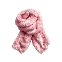 Faux Fur Stole in Soft Pink Isolated on Transparent Background
