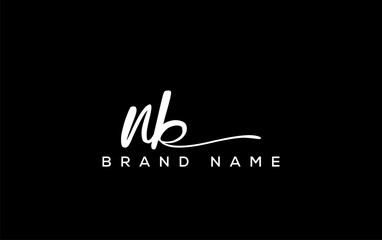 NB letter beauty handwriting vector logo.