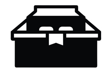 silhouette vector
illustration of A Subscription Box icon on white background