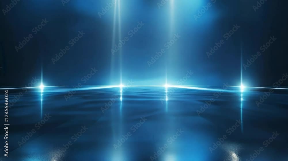 Poster future tech abstracts deep blue data stream background