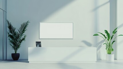 Blank Mockup white background in business offices reception