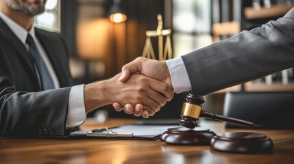 Employer, boss hiring candidate after successful job interview. Happy customer and lawyer, finishing consultation, meeting, shaking hands. Happy business men giving handshakes after negotiations