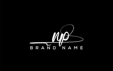 NP letter beauty handwriting vector logo. © Design.art