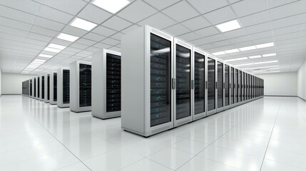 Rows of powerful servers, the heart of a modern data center