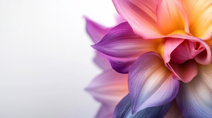 Fototapeta premium Vibrant Dahlia Petals: A Close-Up of Nature's Rainbow