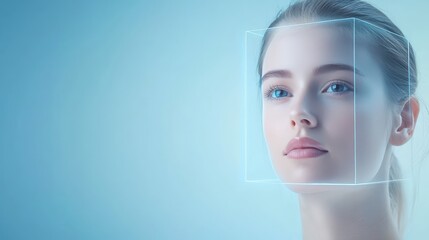 Woman interacting with virtual interface, exploring the future of technology, augmented reality and human computer interaction in the digital world