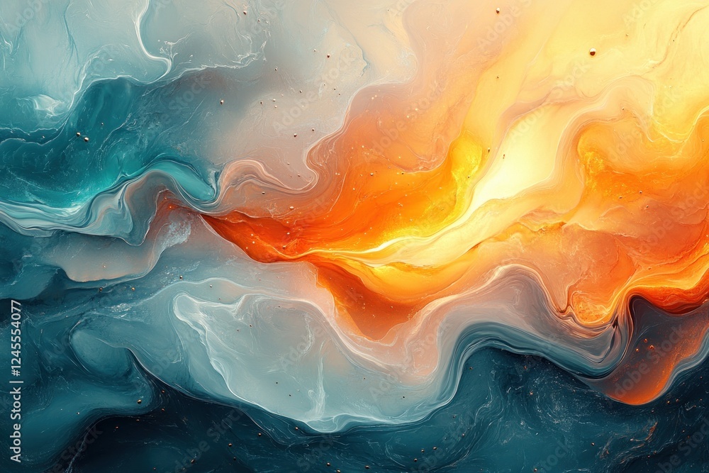 Poster vibrant abstract gradient background with teal and orange colors for web banner and graphic design