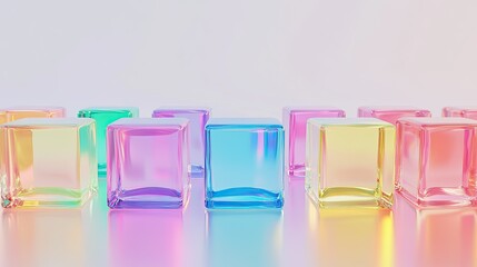 A vibrant arrangement of translucent cubes in a variety of colors,