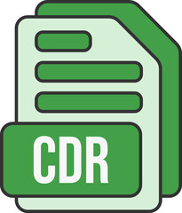CDR File Format Icon Lineal Color