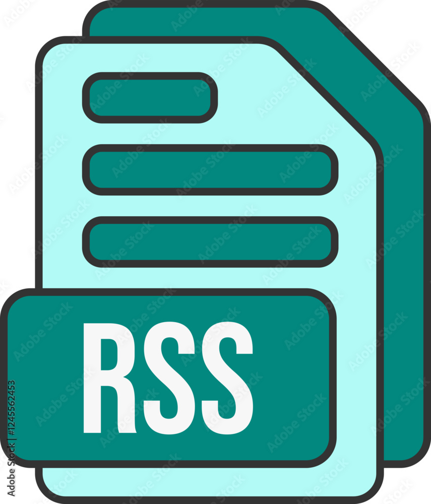 Fototapete rss file format icon lineal color
