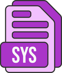SYS File Format Icon Lineal Color