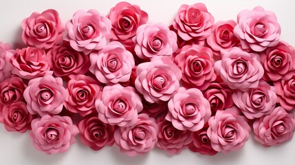 Obraz premium Full background of roses&nbsp;Valentines day festive red and pink rose background