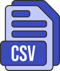 CSV File Format Icon Lineal Color