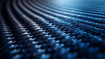 Woven Fiber Texture with Metallic Blue Glow AI generated