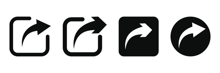 share icon set. Share arrow, link, connection icon.