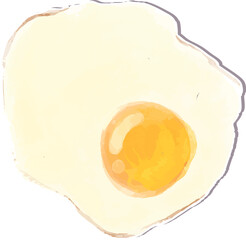 Cute fried egg hand drawn illustration