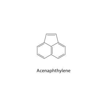 Acenaphthylene skeletal structure.Polycyclic Aromatic Hydrocarbon (PAH) compound schematic illustration. Simple diagram, chemical structure.
