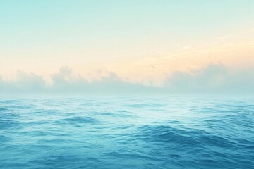 Obraz premium Serene Ocean Scene Under a Misty Sky