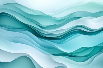 Obraz premium Abstract Teal Wave Pattern Background Design