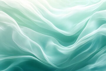Obraz premium Aqua Sheer Fabric Draped in Soft Waves