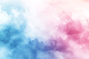 Fototapeta premium Abstract Watercolor Cloud Swirls in Pink and Blue Hues