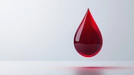 Fototapeta premium Crimson droplet symbolizing cholesterol in blood vessels cardiovascular health icon minimalistic design