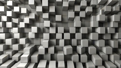 Abstract 3d modern square background. White and grey geometric pattern texture. vector art illustration Generative AI