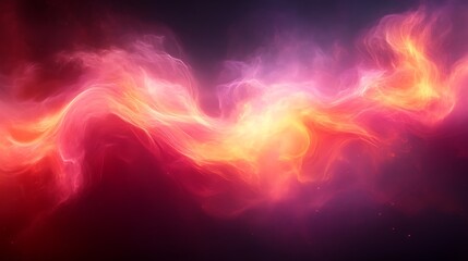 Abstract fiery pink and orange nebula swirls