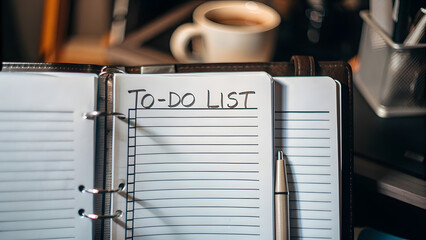 Open Notebook with To-Do List and Daily Tasks. Perfect for: Office Work, Productivity Training, Organizational Workshops