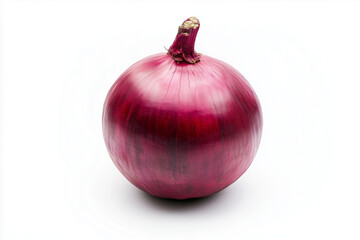 Selective focus red onion isolated on white background, Close up shot shallot on white.
