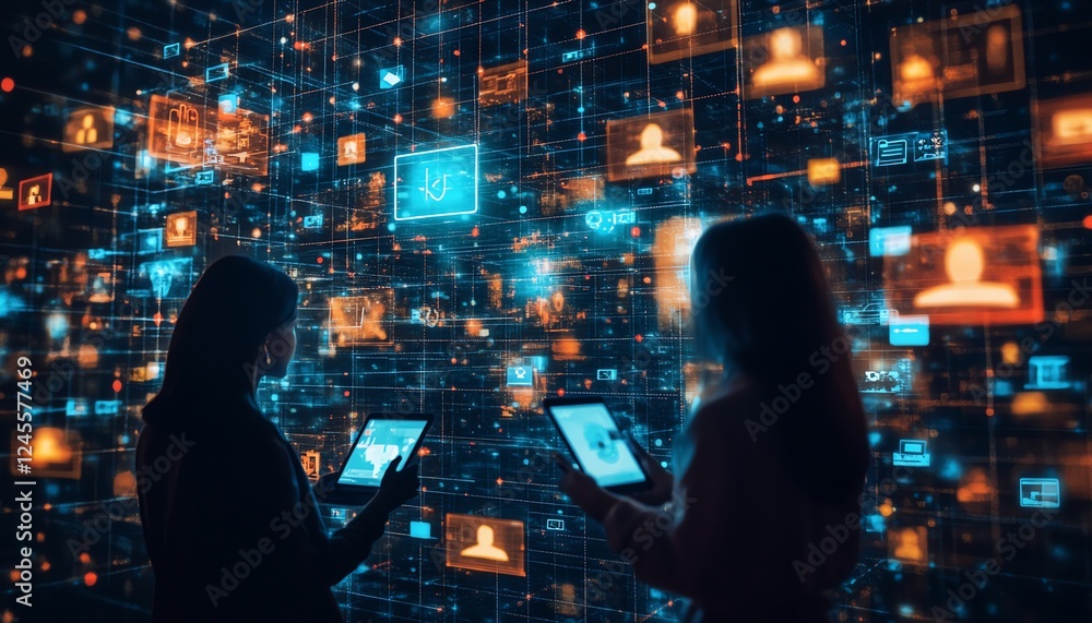 Poster collage of individuals using various digital devices