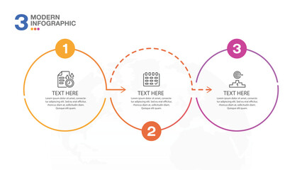 Infographic process design with icons and 3 options or steps.