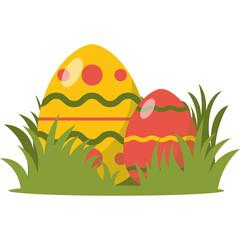 Easter Egg in Grass Illustration