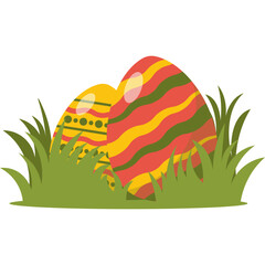 Easter Egg in Grass Illustration