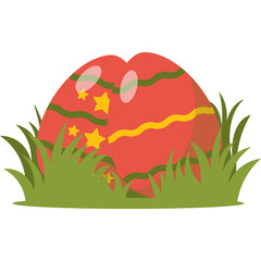 Easter Egg in Grass Illustration