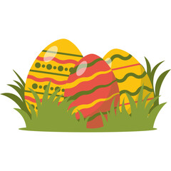 Easter Egg in Grass Illustration