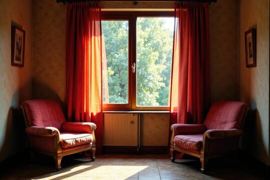 Abbandonata finestra con persiana vecchia e rovinata, relax, declino, abbandono