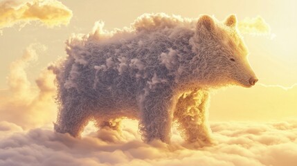 Obraz premium Surreal Animal-Shape Clouds: Golden Hour Sky