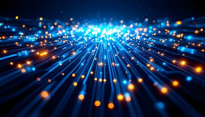 Obraz premium Abstract Blue and Orange Light Trails Background Image