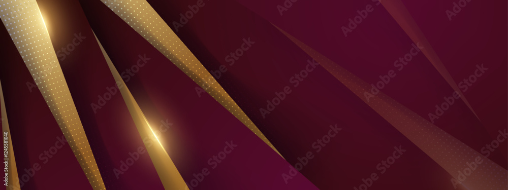 Poster elegant dark red with gold on gradient geometric background design suitable for presentations, websi
