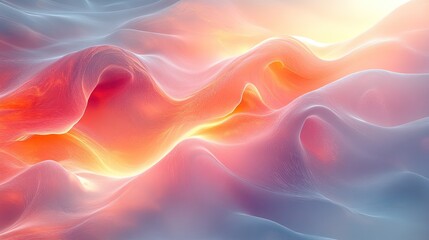 Abstract wave-like patterns in vibrant colors creating a serene and dynamic atmosphere