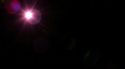 Pink Lens Flare Dramatic Light Burst in Dark