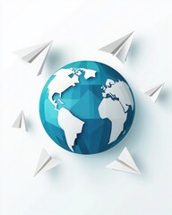 Global Network with Paper Airplanes