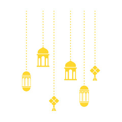 Gold Hanging Islamic Lantern 