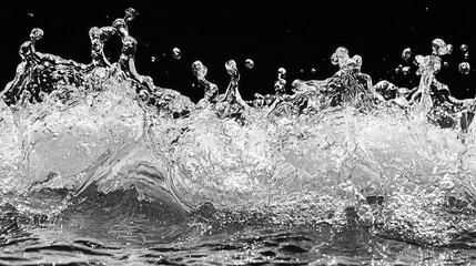 Water Splash: Abstract Monochromatic Photography of Liquid Movement and Texture