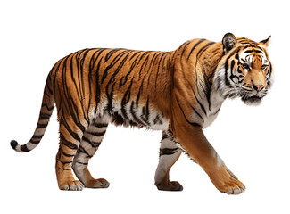 Obraz premium Full body tiger isolated on transparent background. Generative ai