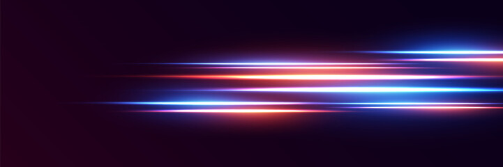 Glowing light speed lines and dynamic speed motion. Vector illustration
