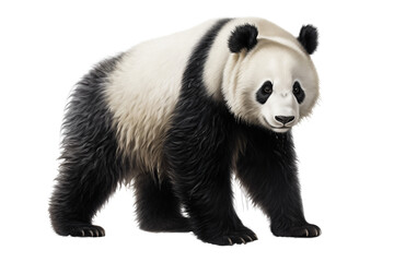 Full body panda isolated on transparent background. Generative ai