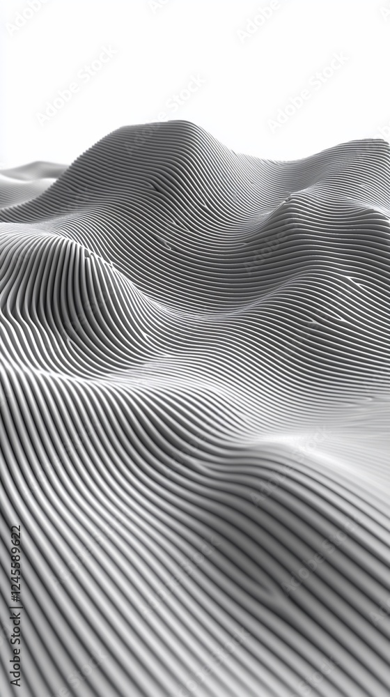 Aufkleber abstract grayscale hillscape; white background; design texture
